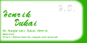 henrik dukai business card